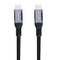 NÖRDIC 25cm USB3.2 Gen2 USB-C to C Nylon Braided Cable Fast Charging with Power Delivery PD100W 10Gbps 5A with Emarker