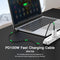 NÖRDIC 25cm USB3.2 Gen2 USB-C to C Nylon Braided Cable Fast Charging with Power Delivery PD100W 10Gbps 5A with Emarker