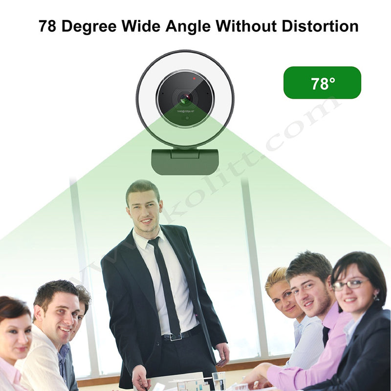 NÖRDIC 2K 30fps 4MP Webcam with ring light 5X zoom 1/2.8 CMOS sensor