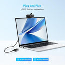 NÖRDIC 2K Webcam 2560x1440p 30fps 1080p 60fps 4MP with auto focus built-in microphone and privacy protection