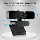 NÖRDIC 2K Webcam 2560x1440p 30fps 1080p 60fps 4MP with auto focus built-in microphone and privacy protection