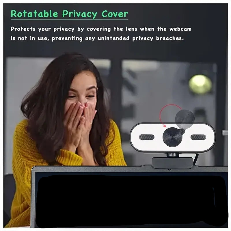 NÖRDIC 2K Webcam 2560x1440p 30fps 4MP with auto focus built-in microphone and privacy protection