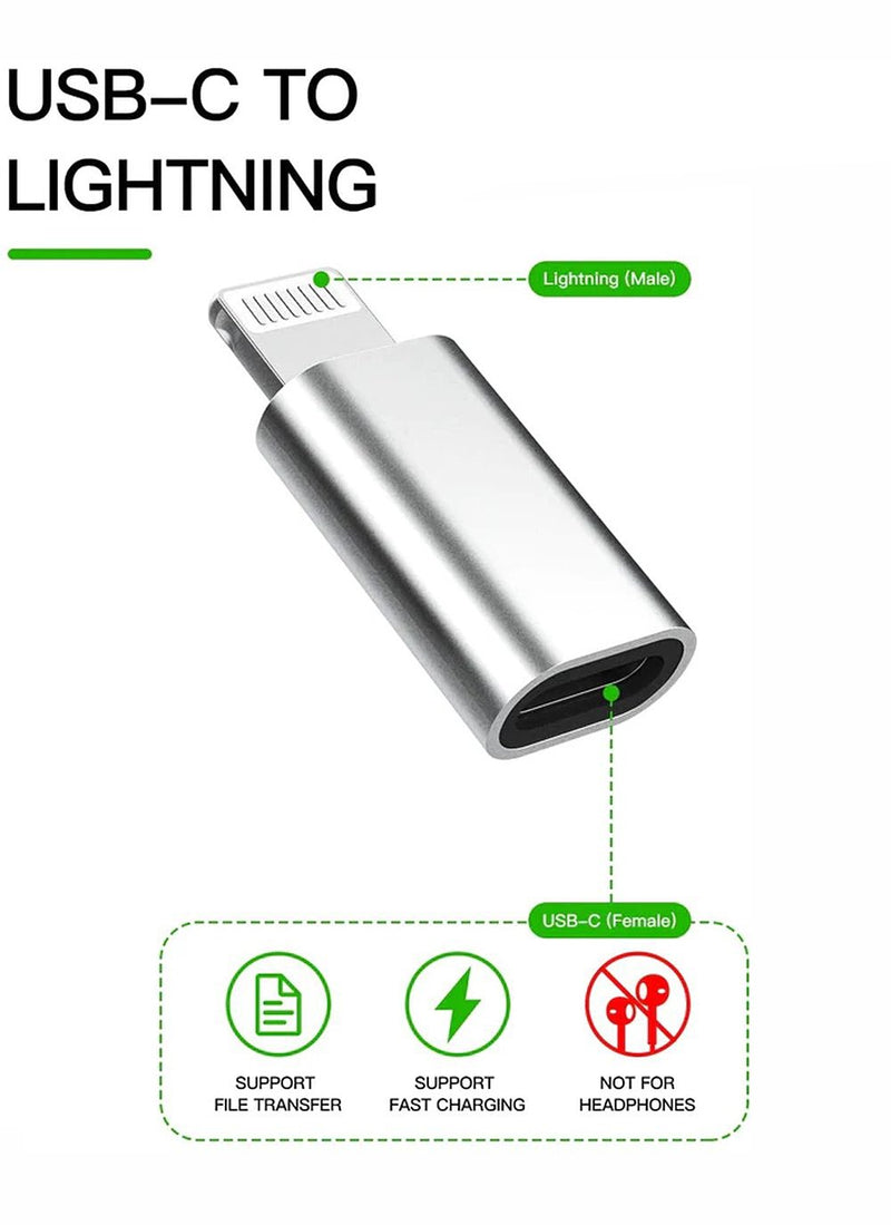 NÖRDIC 2 in 1 Adapter kit USB C to Lightning female and Lightning to USB C female (non-MFI) Aluminum Space Grey