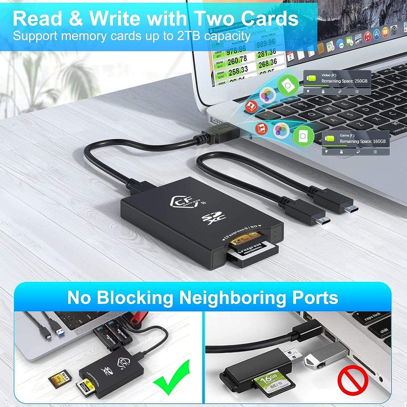 NÖRDIC USB-A,USB-C Kortläsare 2 Slot CFexpress Typ B SD 4.0 UHS-II
