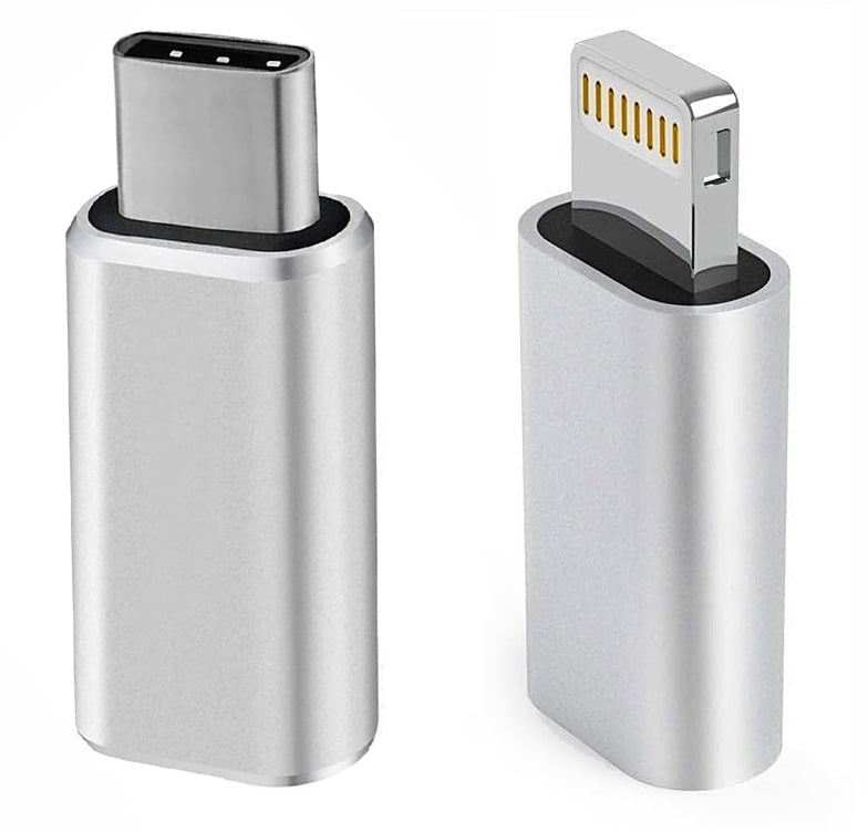 NÖRDIC 2 in 1 kit USB adapter C have to Lightning female and Lightning have to USB C ho (non-MFI) aluminum space Gray
