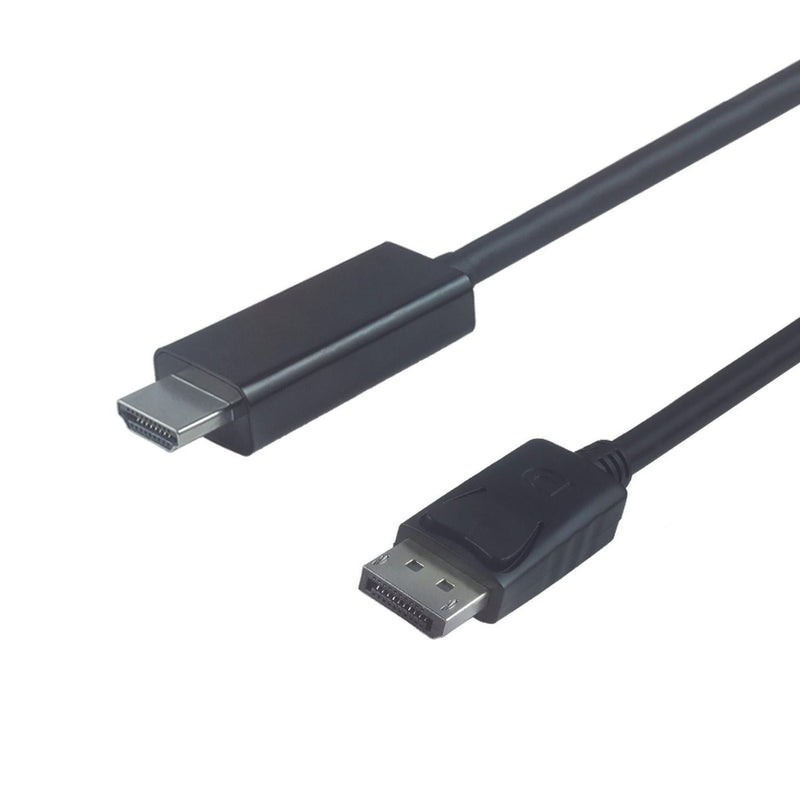 NÖRDIC 2m DisplayPort 1.2 to HDMI cable UHD 4K at 30Hz 10.8Gbps for HDTV double-screened