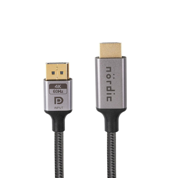 NÖRDIC 2m Displayport till HDMI 4K60Hz Dynamic HDR 18Gbps