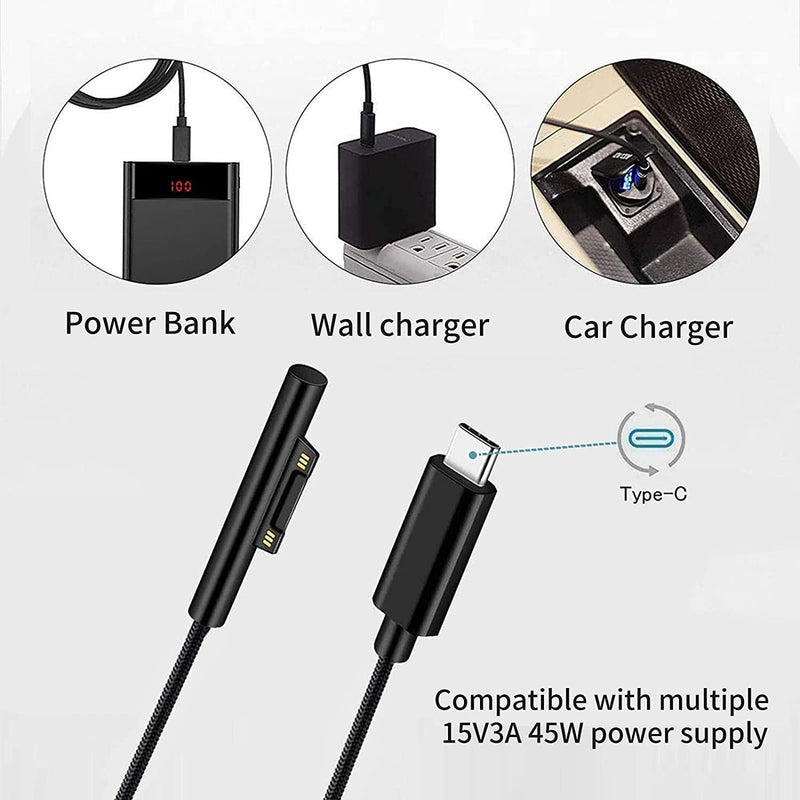 NÖRDIC 2m Charging Cable for Microsoft Surface 15V3A 45W