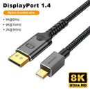 NÖRDIC 2m Mini DisplayPort to DisplayPort cable 8K@60Hz 4K@240Hz 32.4Gbps