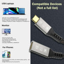 NÖRDIC 2m Thunderbolt 4 extension cable, USB-C male to female, 100W fast charging, 40Gbps, 8K 60Hz