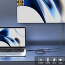 NÖRDIC 2m USB3.2 Gen2 20Gbps USB-C to C nylon braided extension cable with Power Delivery 240W 4K60Hz