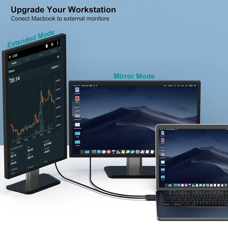 NÖRDIC 2m USBC to Displayport cable UHD 4K 60Hz DP 1.2 21.6Gbps HDCP Alt Mode Over USB C, Aluminum connectors Space Gray