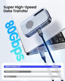 NÖRDIC 2m angled USB4 V2.0 120G 16K 240W compatible with Thunderbolt