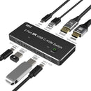 NÖRDIC 2 to 2 KVM Switch USB-C to DisplayPort and HDMI 8K60Hz 3xUSB-A