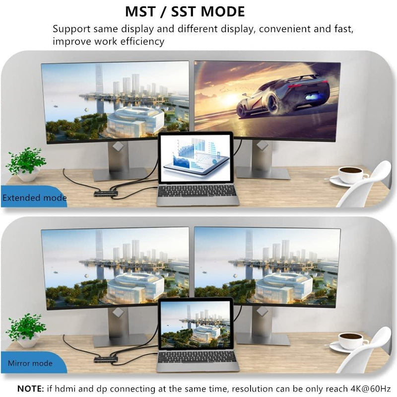 NÖRDIC 2 to 2 KVM Switch USB-C to DisplayPort and HDMI 8K60Hz 3xUSB-A