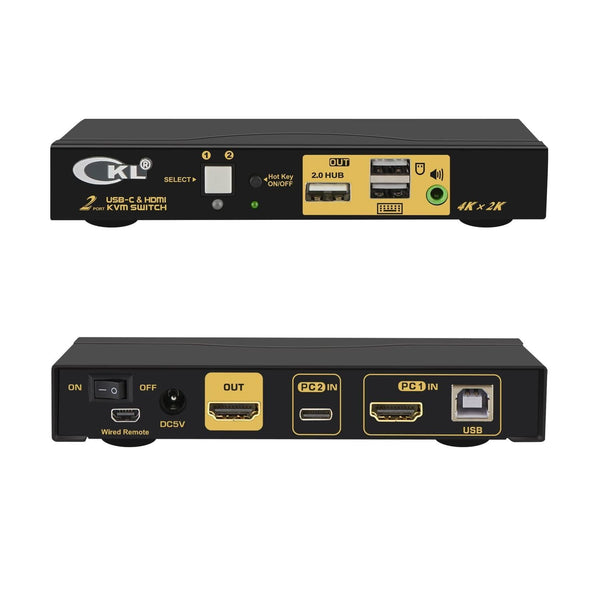 NÖRDIC 2 to 1 USB-C + HDMI KVM Switch, 4K 60Hz