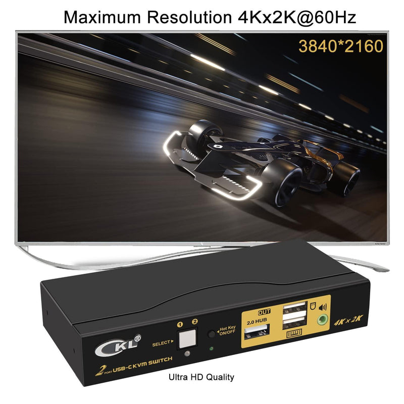 NÖRDIC 2 to 1 USB-C to HDMI 2.0 KVM Switch, 4K60Hz