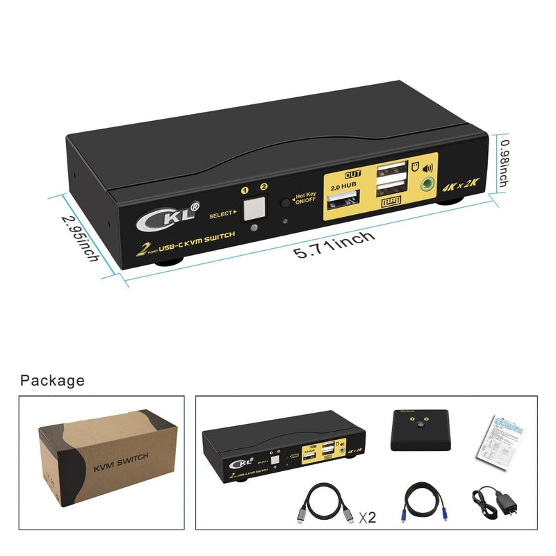 NÖRDIC 2 to 1 USB-C to HDMI 2.0 KVM Switch, 4K60Hz