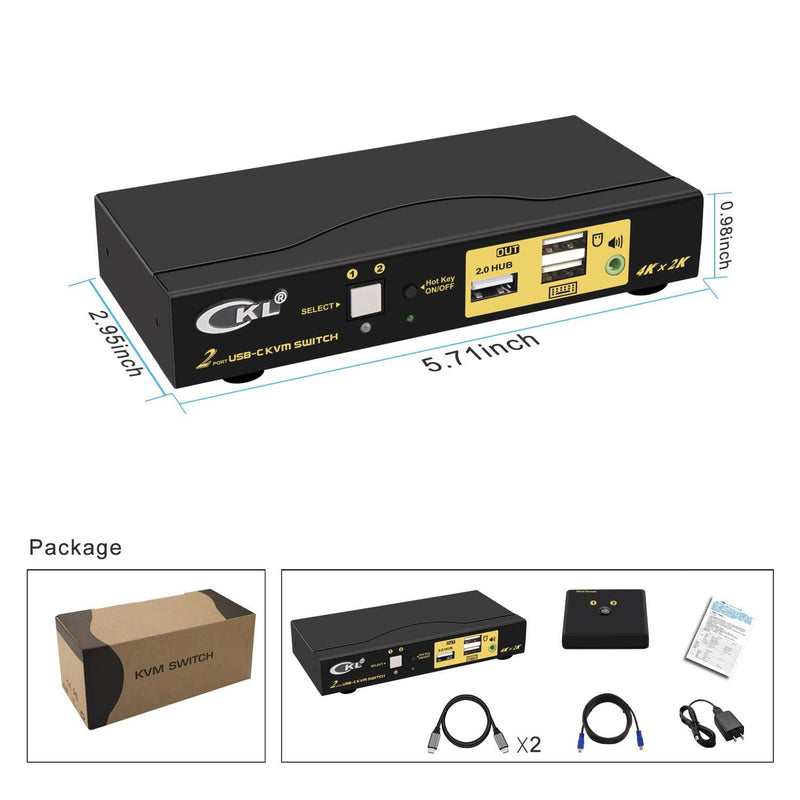 NÖRDIC 2 to 1 USB-C to HDMI 2.0 KVM Switch, 4K60Hz
