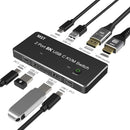 NÖRDIC 2 to 2 KVM Switch USB-C and Displayport 1xDP 1xHDMI 8K 60Hz 3xUSB-A