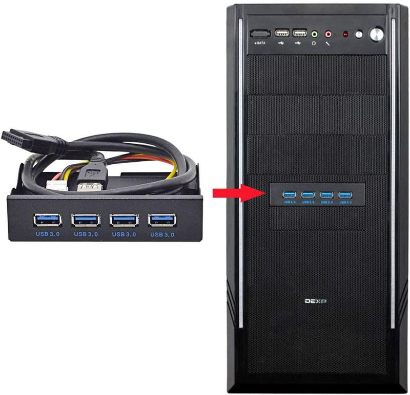 NÖRDIC 3.5" Floppy front panel 4xUSB3.0 5Gbps 20pin connector