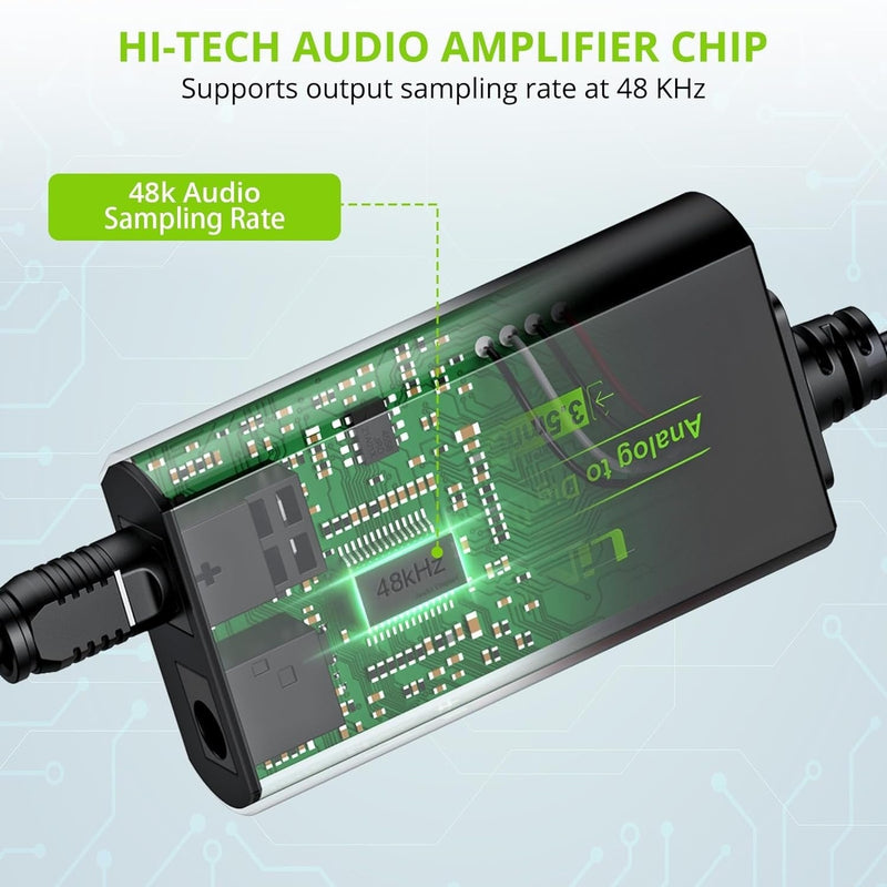 NÖRDIC 48kHz DAC Analog till Digital Converter 3.5mm till SPDIF Toslink