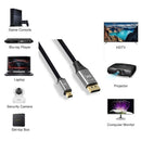 NÖRDIC 3m Mini DisplayPort to DisplayPort cable 8K@60Hz 4K@240Hz 32.4Gbps