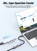 NÖRDIC 3m USB3.2 Gen2 20Gbps USB-C to C nylon braided extension cable with Power Delivery 240W 4K60Hz