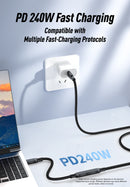 NÖRDIC 3m USB3.2 Gen2 20Gbps USB-C to C nylon braided extension cable with Power Delivery 240W 4K60Hz