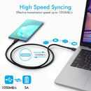 NÖRDIC 3m USB3.2 Gen2 SuperSpeed USB 10Gbps USB-C to C PVC cable with Power Delivery 100W, 4K60Hz video and Emarker