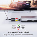 NÖRDIC 3xRCA CVBS Composite to HDMI Adapter Support for 1080p at 60Hz, PAL and NTSC