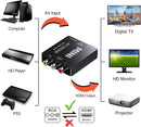 NÖRDIC 3xRCA CVBS Composite to HDMI Adapter Support for 1080p at 60Hz, PAL and NTSC