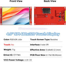 NÖRDIC 4.0" Touch Display Shield Module, 480x320 TFT LCD Panel, SPI Serial ST7796S with Touch Pen, Compatible with Arduino