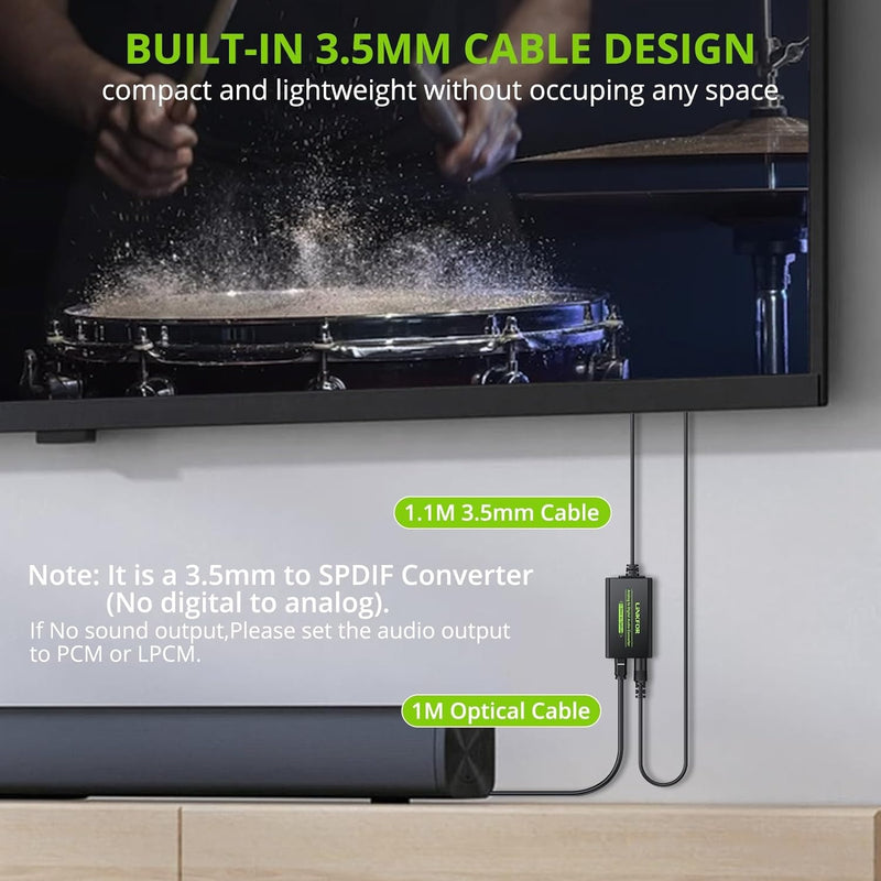 NÖRDIC 48kHz DAC Analog to Digital Converter 3.5mm to SPDIF Toslink