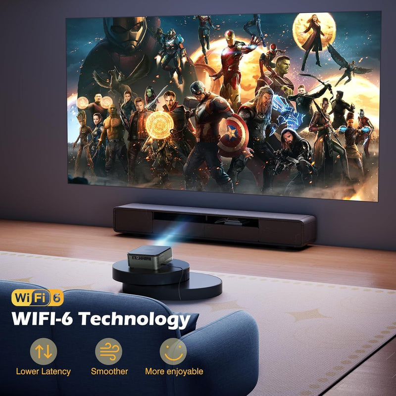 NÖRDIC 4K Projector 500ANSI Resolution Dual Band Bluetooth 5.1