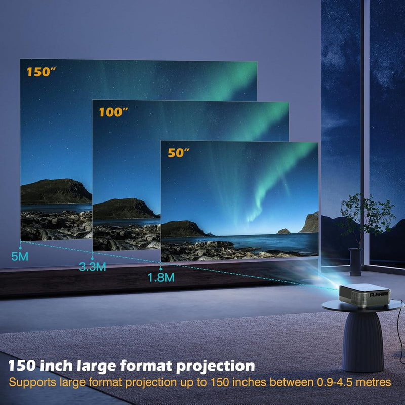 NÖRDIC 4K Projector 500ANSI Resolution Dual Band Bluetooth 5.1