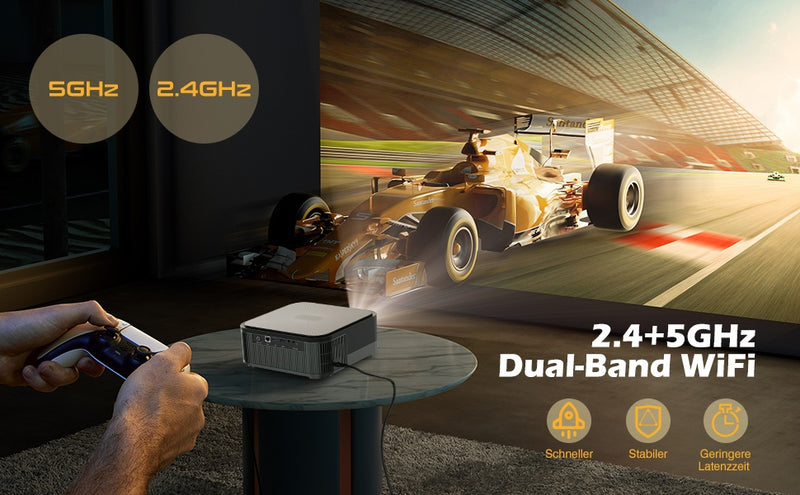 NÖRDIC 4K Projector 500ANSI Resolution Dual Band Bluetooth 5.1