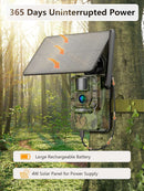NÖRDIC 4G wildlife camera with 4W solar panel, 3MP FHD, camouflage, LTE 4G SIM card and IP66 waterproofing