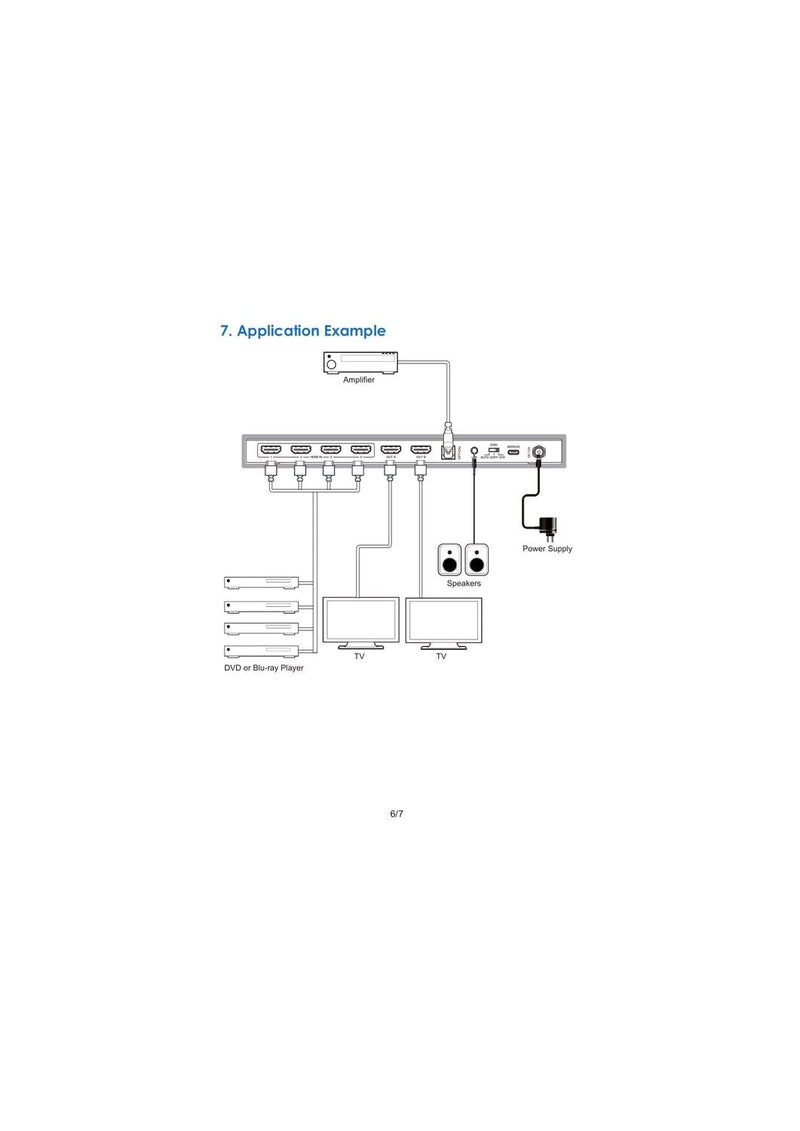 NÖRDIC 4K HDMI 2.0 Matrix S4x2 witch with Extractor Toslink &amp; Stereo EDID HDR Dolby ARC