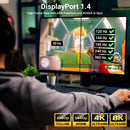NÖRDIC 50cm DisplayPort to DisplayPort cable ver 1.4 UHD in 60Hz 32,4Gbps 8K 10-bit HDR double-copper 99.99%
