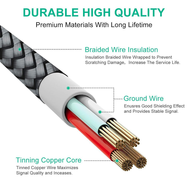 NÖRDIC 50cm USB3.2 Gen1 USB-C to A nylon braided cable quick charge 3A 5Gbps Power Delivery PD 60W