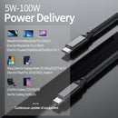 NÖRDIC 50cm USB3.2 Gen2 SuperSpeed USB 10Gbps USB-C to C Nylon braided cable with Power Delivery 100W, 4K60Hz video and Emarker
