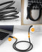 NÖRDIC 50cm USB3.2 Gen2 SuperSpeed USB 10Gbps USB-C to C Nylon braided cable with Power Delivery 100W, 4K60Hz video and Emarker
