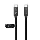 NÖRDIC 50 cm USB 3.2 Gen 2 USB-C to C nylon braided cable PD3.1 240W 20G 4K60Hz black