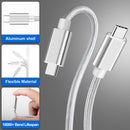 NÖRDIC 50cm USB C 3.1 to USB C Nylon Braided Cable Quick Charging 3A Gen1 5Gbps Power Delivery PD 60W White