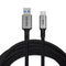 NÖRDIC 5m USB3.2 Gen1 USB-C to A nylon braided cable fast charging 3A 5Gbps 60W gray