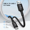NÖRDIC 5m USB3.2 Gen1 USB-C to A nylon braided cable quick charge 3A 5Gbps Power Delivery PD 60W black
