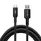 NÖRDIC 5m USB3.2 Gen1 USB-C to A nylon braided cable quick charge 3A 5Gbps Power Delivery PD 60W black