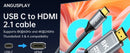 NÖRDIC 5m USB-C to HDMI 2.1 cable 8K30Hz 4K120Hz 48Gbps HDR compatible with Thunderbolt 3 and 4