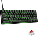 NÖRDIC 60% Wired mechanical gaming-keyboard with red switches, LED backlit, ultra-compact 61 keys, US layout